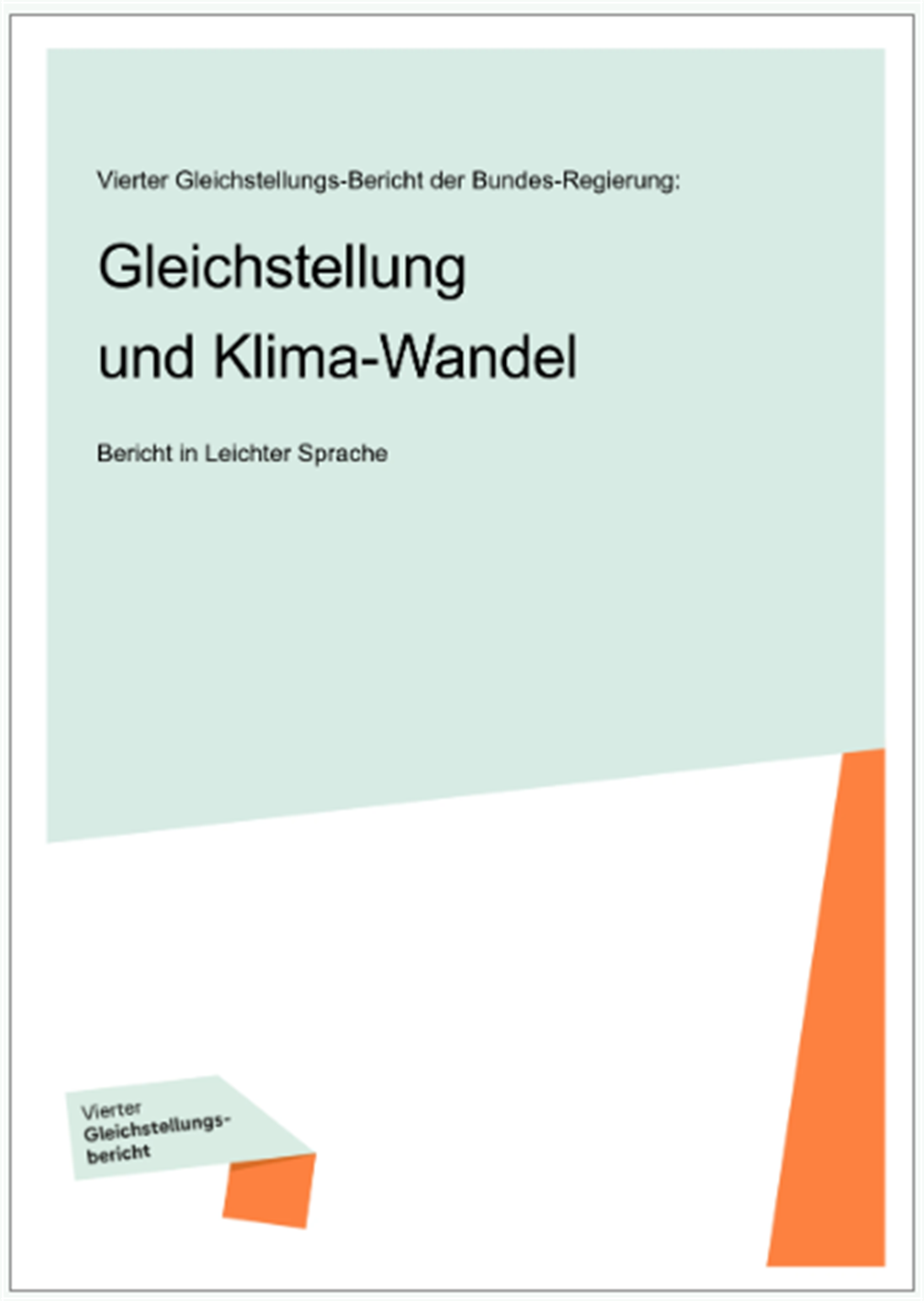 Cover vom vierten Gleichstellungsbericht der Bundesregierung